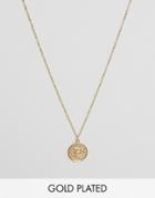 Ottoman Hands E Initial Pendant Necklace - Gold