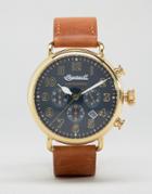 Ingersoll Trenton Quartz Chronograph Leather Watch In Tan - Tan