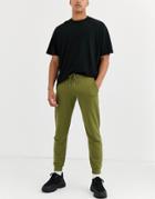 Asos Design Tapered Sweatpants In Olive Green