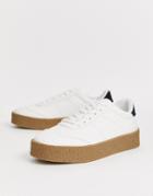 Asos Design Retro Sneakers In White With Chunky Sole - White