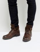 Dune Military Boot With Suede - Brown