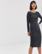 Selected Bodycon Midi Pencil Dress-black