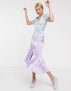 & Other Stories Floral Print Wrap Blouse In Blue-blues