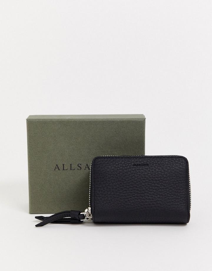 Allsaints Fetch Leather Card Holder-black