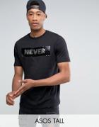 Asos Tall Relaxed T-shirt With Maybe/never Brushed Sequin Design - Black
