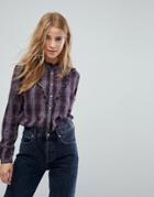 Esprit Check And Frill Detail Woven Shirt - Multi