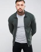 Asos Muscle Harrington Jersey Jacket - Green