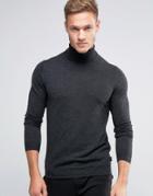 Ted Baker Silk Mix Roll Neck Sweater - Gray
