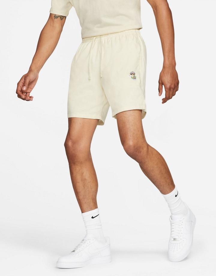 Nike Logo Twist Pack Lbr Embroidered Logo Shorts In Cream-white