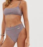 Pukas Exclusive Belt Bikini Bottom In Textured Multi - Multi