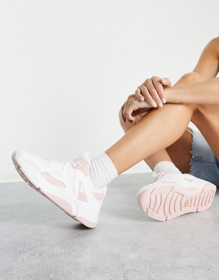 Schuh Miller Chunky Retro Runner Sneakers In White And Pink-multi