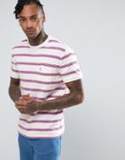 Original Penguin Stripe T-shirt Slim Fit Small Logo Pocket In White - White