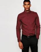Asos Smart Shirt In Long Sleeve - Red