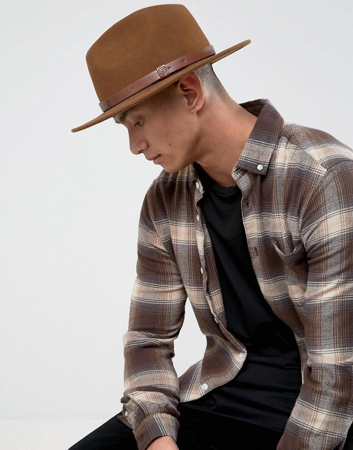 Brixton Messer Fedora Hat - Tan