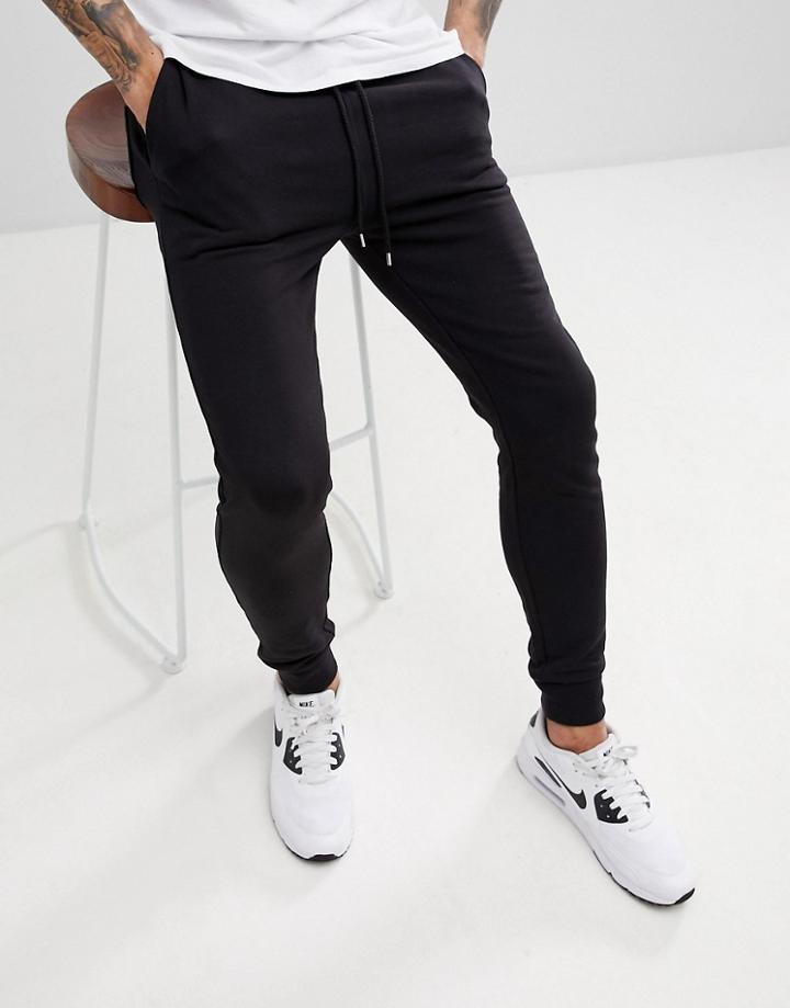 Asos Design Super Skinny Jogger In Black - Black
