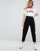 Asos Balloon Leg Jeans In Washed Black - Blue