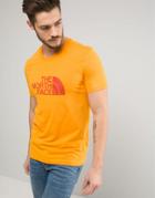 The North Face Easy T-shirt Large Logo In Orange - Orange