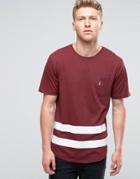 Ringspun Baseball Pocket T-shirt With Curved Hnem - Red