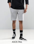 Asos Tall Jersey Shorts In Gray Marl - Gray