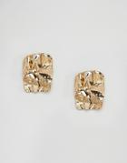 Asos Crumpled Metal Earrings - Gold