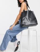 French Connection Structured Tote In Black