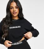 Napapijri Box Cropped Sweatshirt In Black Exclusive At Asos