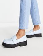 Monki Vegan Croc Loafer With Chunky Sole In Pale Blue