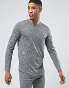 Asos Loungewear Longline Long Sleeve T-shirt In Neppy Fabric - Gray