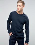 Abercrombie & Fitch Long Sleeve Top Waffle In Navy - Navy