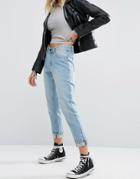 Liquor & Poker Girlfriend Fit Jean With Studded Rolled Hem - Blue