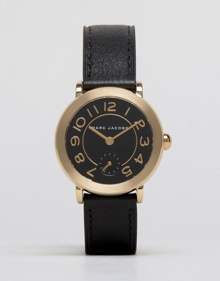 Marc Jacobs Black Leather Riley Watch Mj1471 - Black