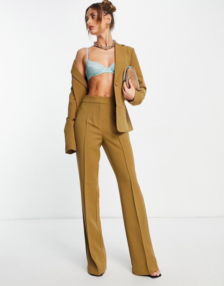 Y.a.s Tailored Flared Pants In Olive - Part Of A Set-green