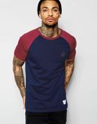 Criminal Damage Raglan T-shirt - Navy