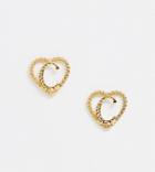 Reclaimed Vintage Inspired Gold Plated C Initial Earrings - Gold