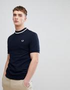 Fred Perry Reissues Tipped Pique T-shirt In Navy - Navy