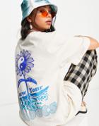 Topshop Know Your Roots T-shirt In Ecru-white