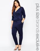 Junarose 3/4 Sleeve Jumpsuit - Navy