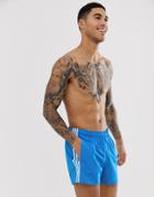 Adidas Swim Shorts With Stripes In Blue - Blue