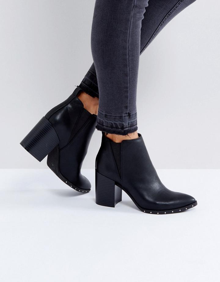 Office Isabella Studded Heeled Ankle Boots - Black
