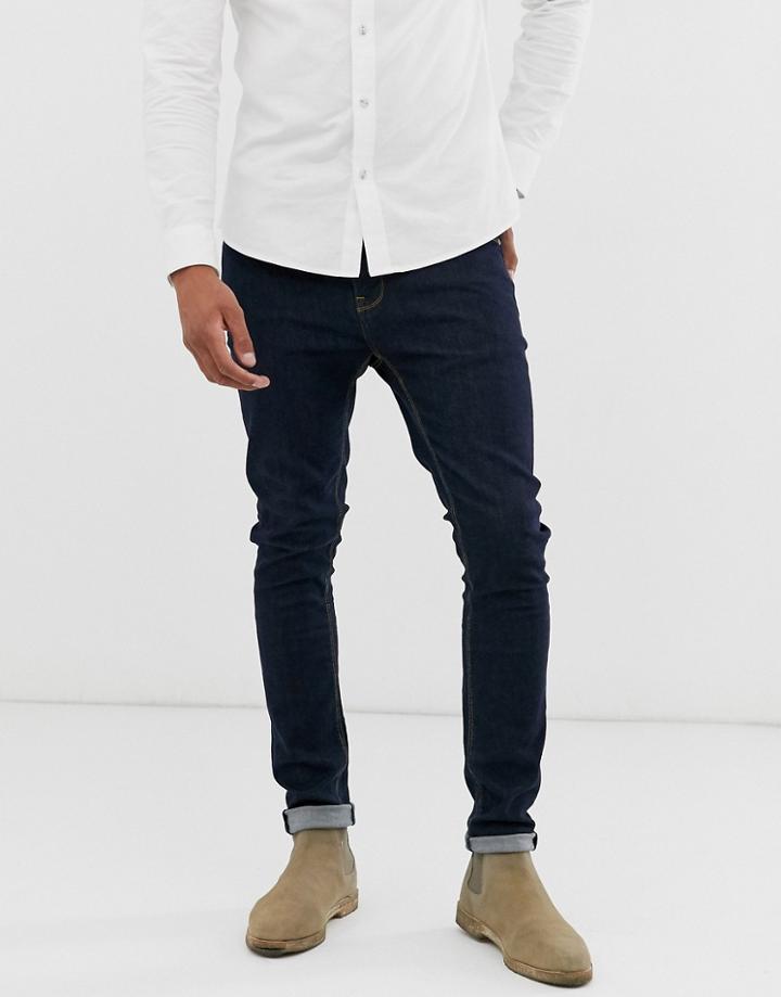 Asos Design Super Skinny Jeans In Indigo-blue