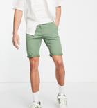 Le Breve Tall Chino Shorts In Green