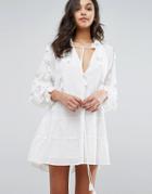 Stevie May Novella Embellished Dress With Bead And Tassel Detailing - White