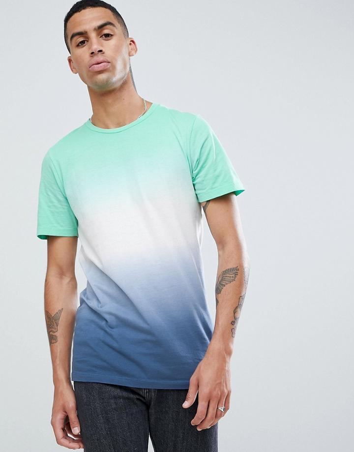 Jack & Jones Originals T-shirt With Color Bleach Print - Green
