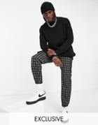 Collusion Ribbed Sweater With Raglan Sleeve In Black-multi
