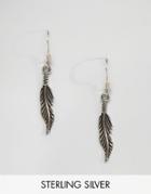 Kingsley Ryan Sterling Silver Feather Drop Earrings - Silver