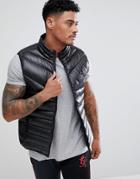 Gym King Reign Puffer Vest In Black - Black