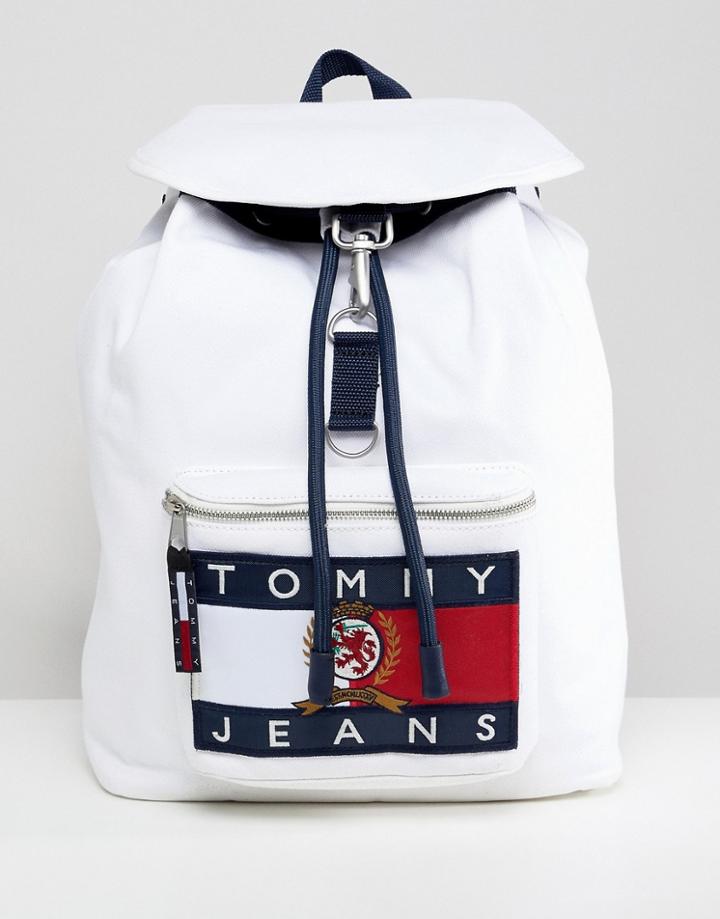 Tommy Jeans 6.0 Limited Capsule Backpack With Crest Flag In White - White
