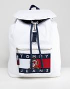 Tommy Jeans 6.0 Limited Capsule Backpack With Crest Flag In White - White