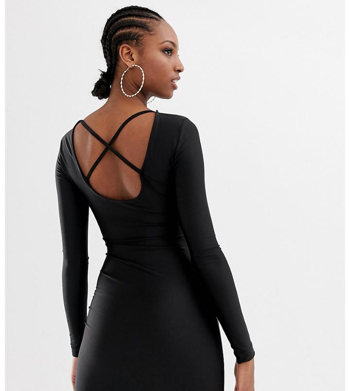 Collusion Tall Low Back Bodycon Dress - Black