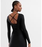 Collusion Tall Low Back Bodycon Dress - Black